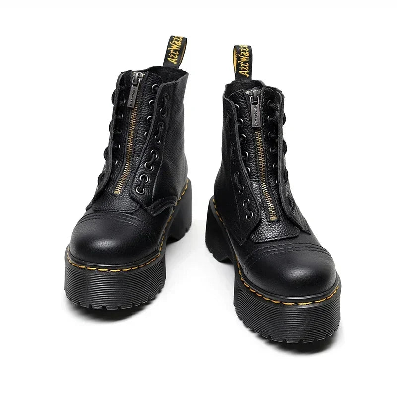 Women's Black Ankle Boots | Chunky Thick Sole | Franziska