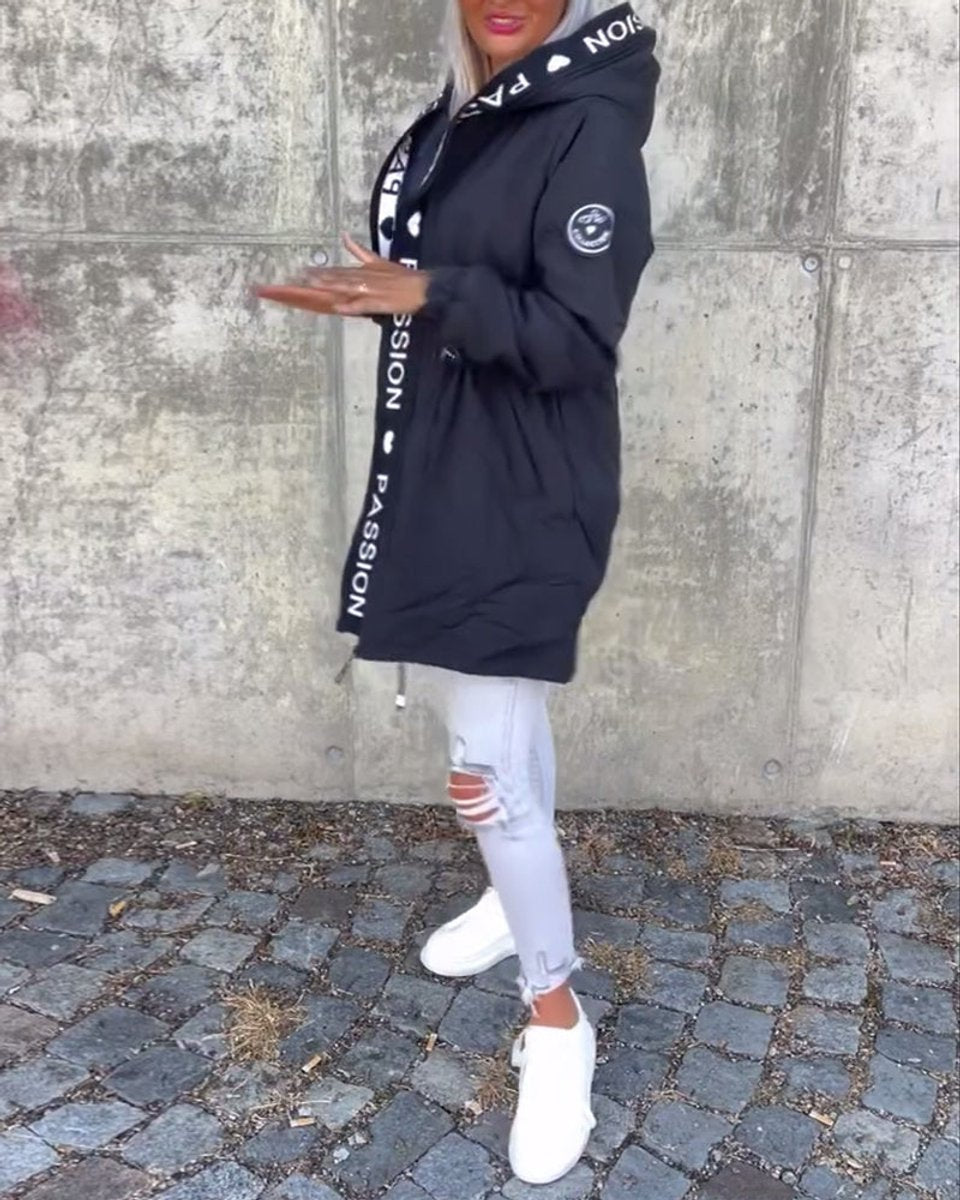 Women's Hooded Winter Coat | Mid-Length With Drawstring Waist