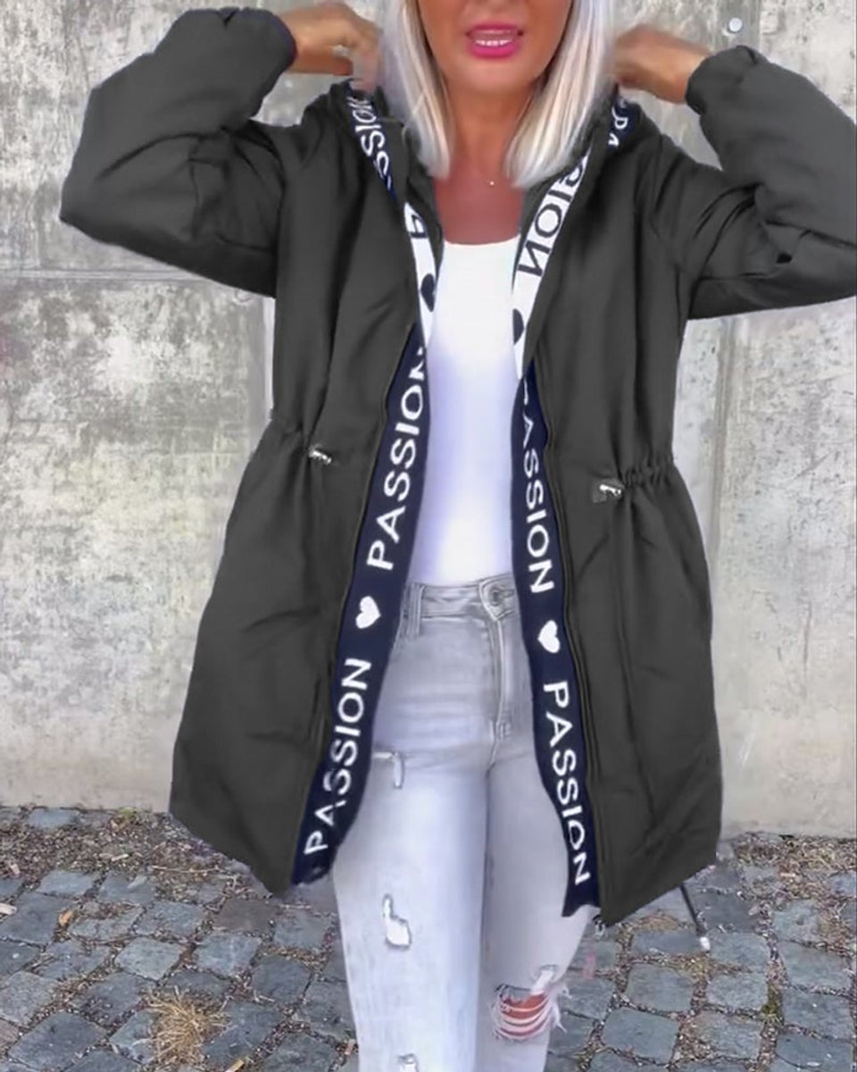 Women's Hooded Winter Coat | Mid-Length With Drawstring Waist