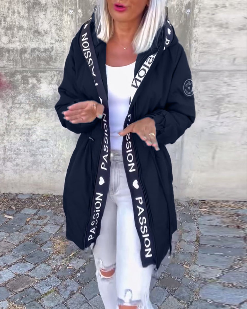 Women's Hooded Winter Coat | Mid-Length With Drawstring Waist