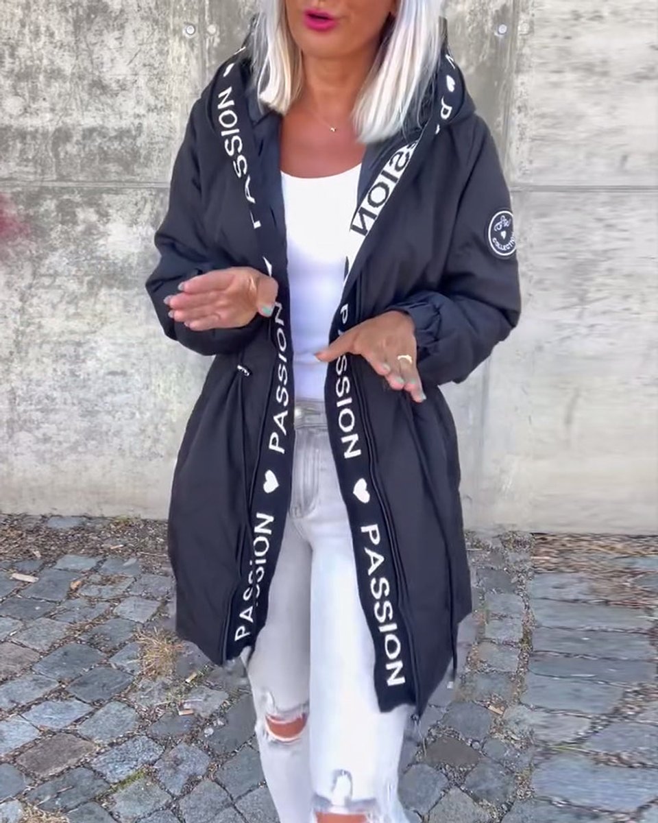 Women's Hooded Winter Coat | Mid-Length With Drawstring Waist