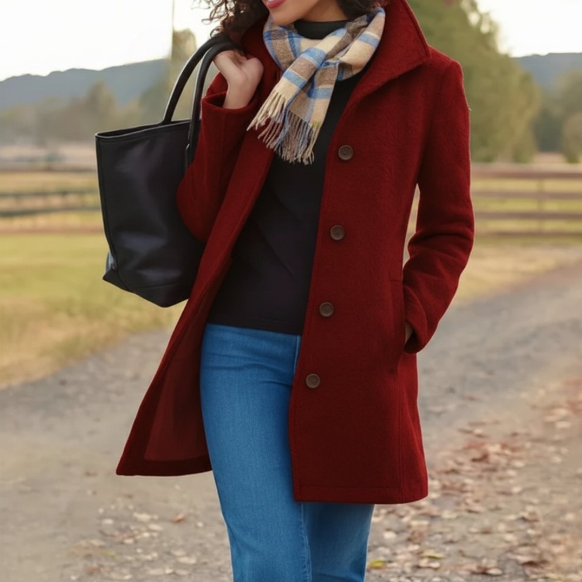 Women's Winter Coat | Mid-Length With Structured Collar