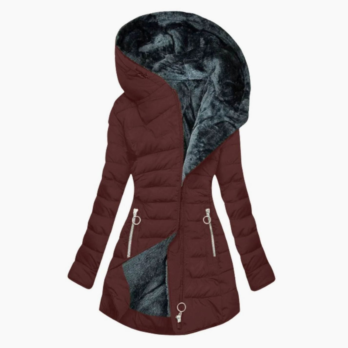Women's Long Waterproof Puffer Jacket | Hooded Tailored Fit