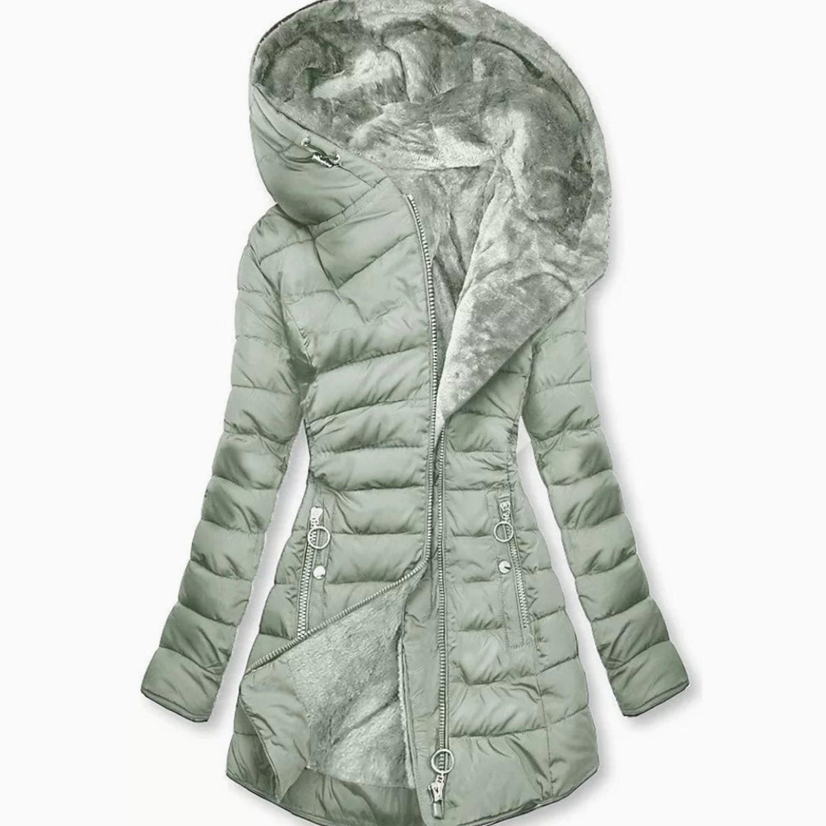 Women's Long Waterproof Puffer Jacket | Hooded Tailored Fit