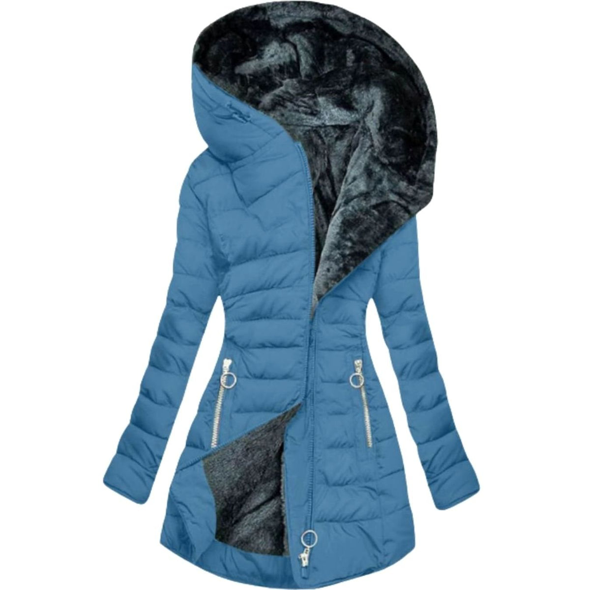 Women's Long Waterproof Puffer Jacket | Hooded Tailored Fit