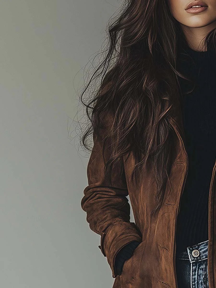 Women's Long Trench Coat | Double-Breasted Longline Tailored