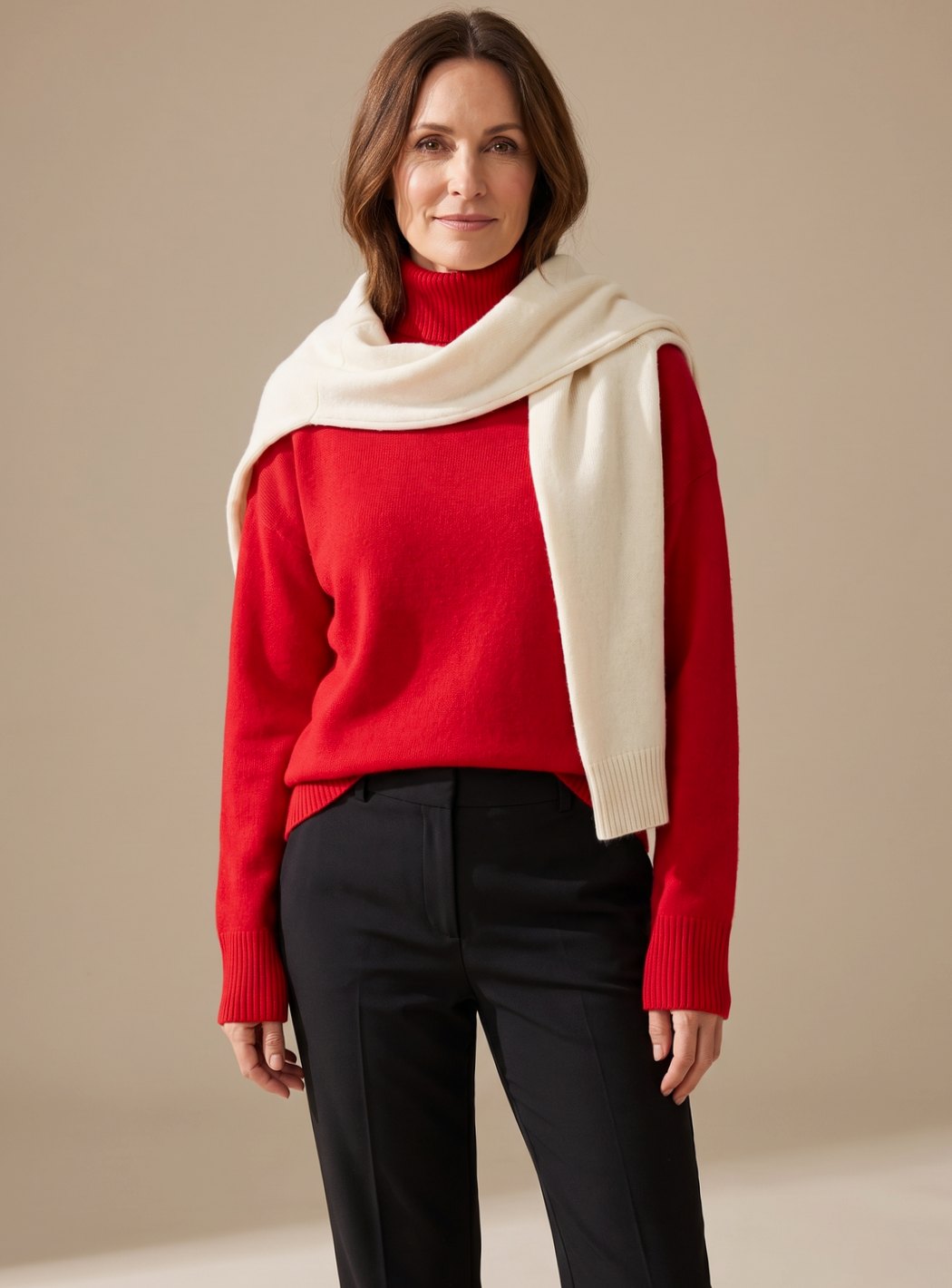 Women's Oversized Roll Neck Knit Jumper | Long Sleeve Turtleneck
