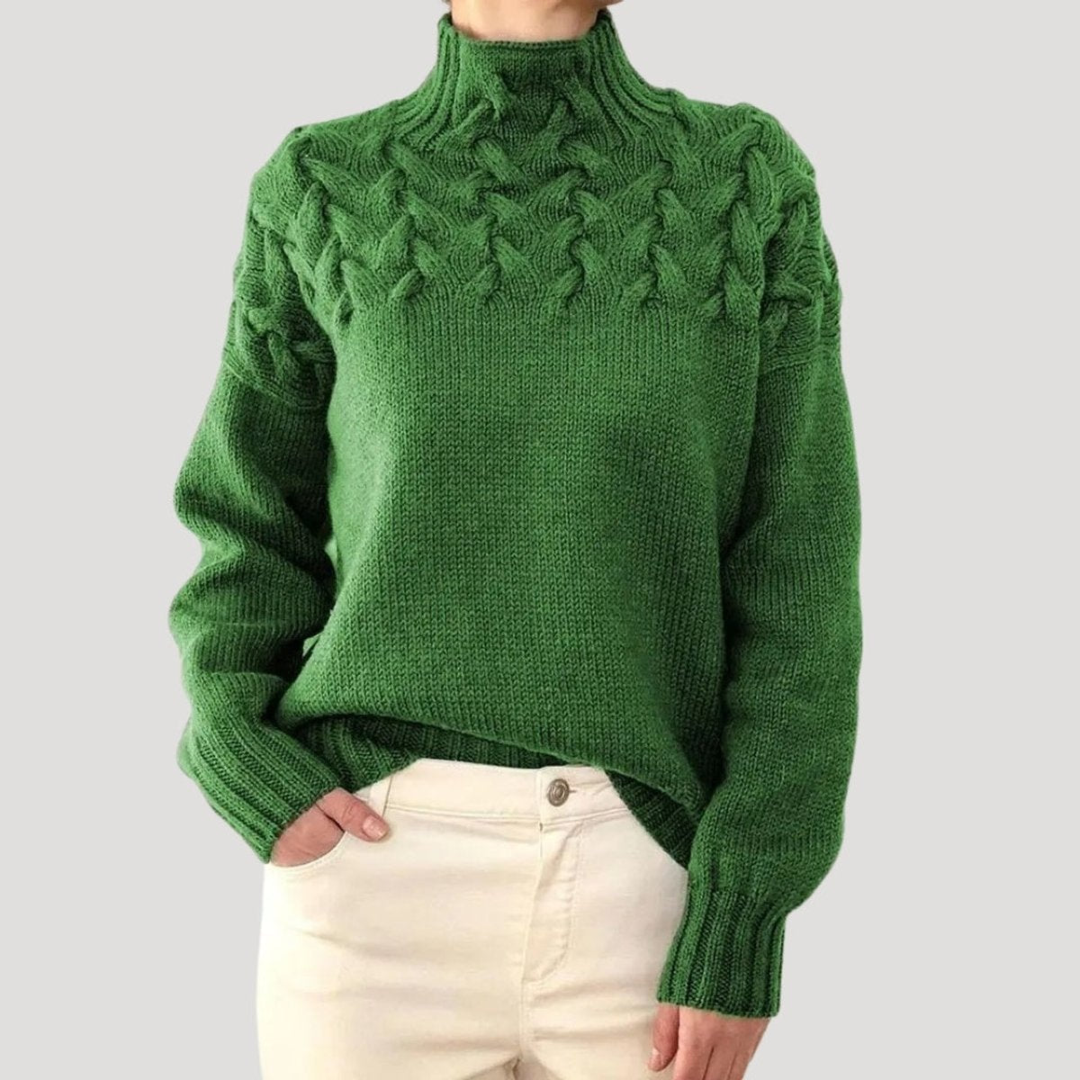 Women's Cable Knit Roll Neck Jumper | Relaxed Fit