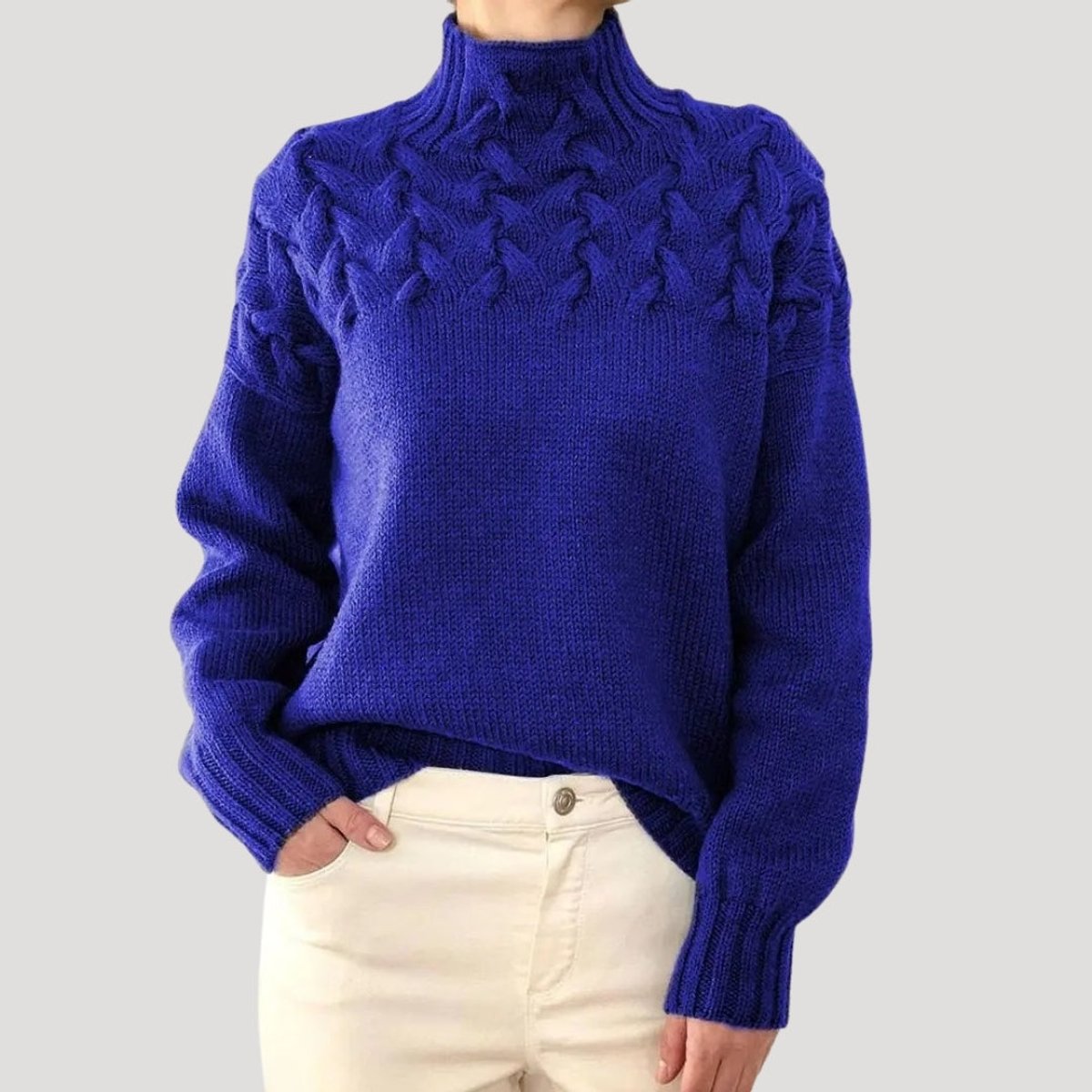 Women's Cable Knit Roll Neck Jumper | Relaxed Fit
