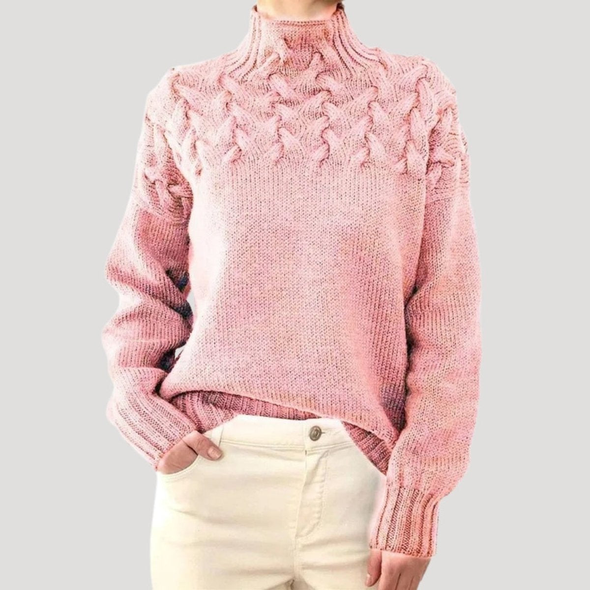 Women's Cable Knit Roll Neck Jumper | Relaxed Fit