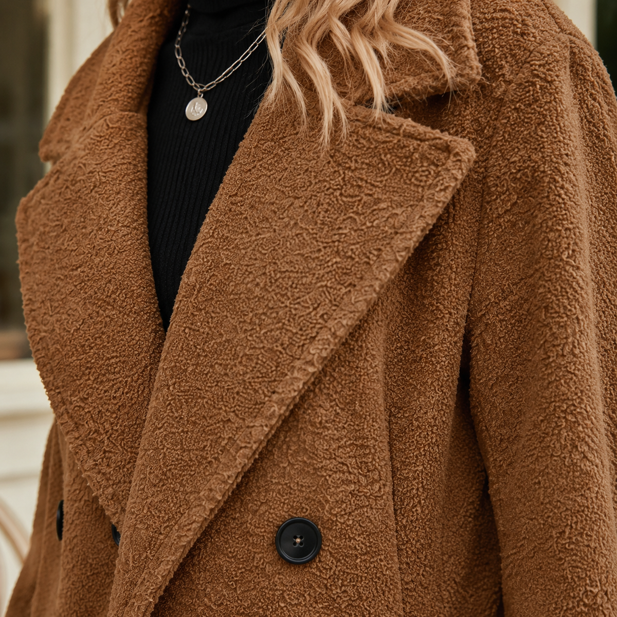 Women's Wool Blend Coat | Double-Breasted Winter Coat | Anouk-Belle