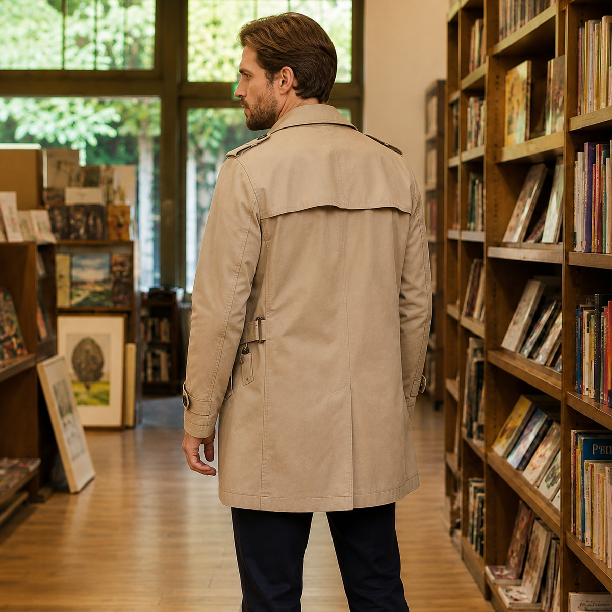 Men's Trench Coat | Button-Front Notched Lapel | Thaddeus