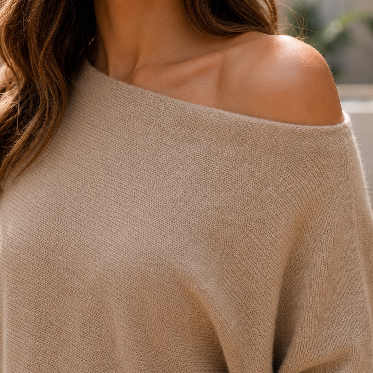 Women's Off-Shoulder Jumper | Fine Knit | Fleur