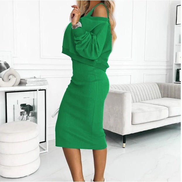 Women's Jumper And Midi Dress Set | Knit Two-Piece