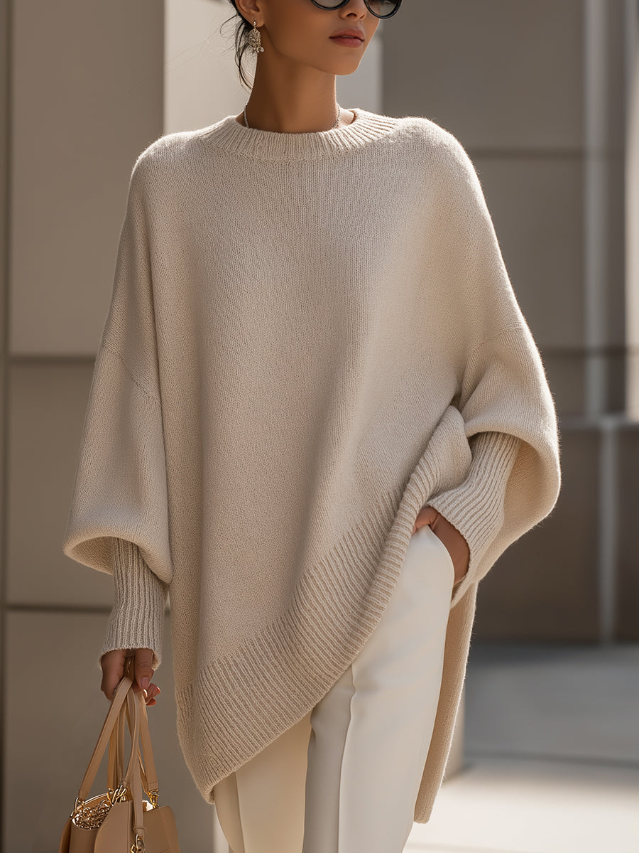 Women's Oversized Knit Jumper | Draped Relaxed Fit