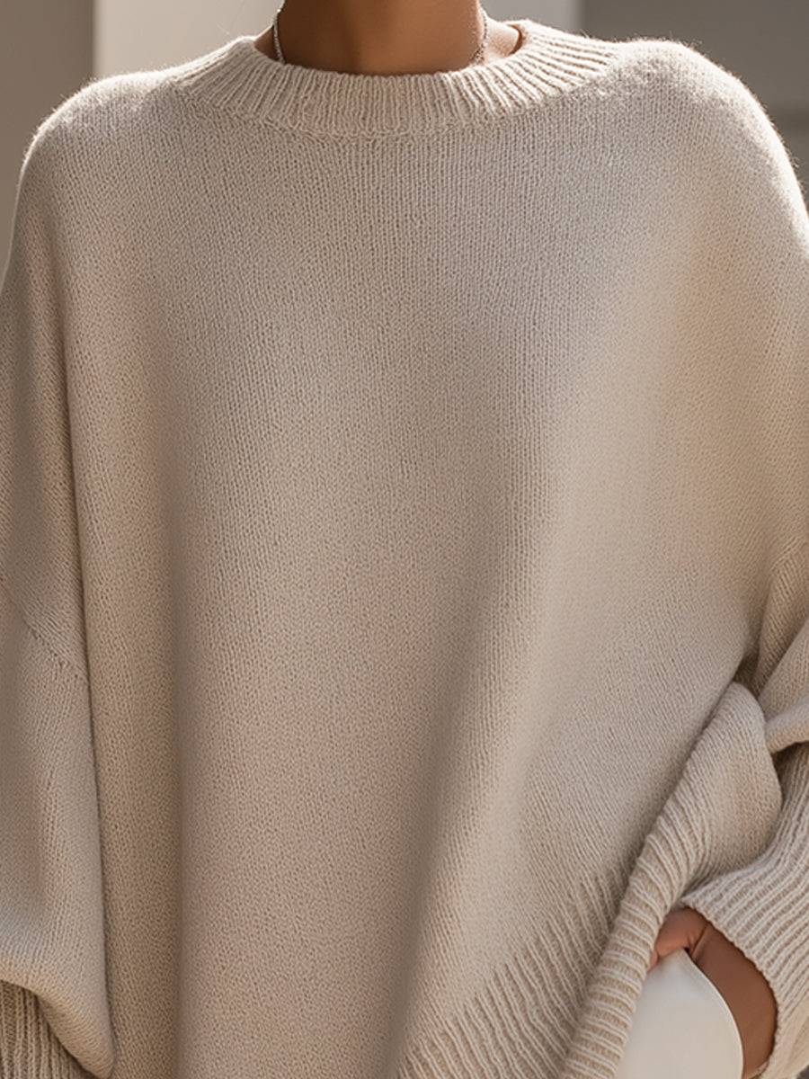 Women's Oversized Knit Jumper | Draped Relaxed Fit