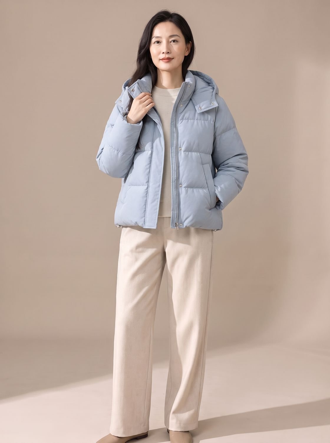 Women's Hooded Puffer Jacket | Quilted Down-Filled Waist-Length
