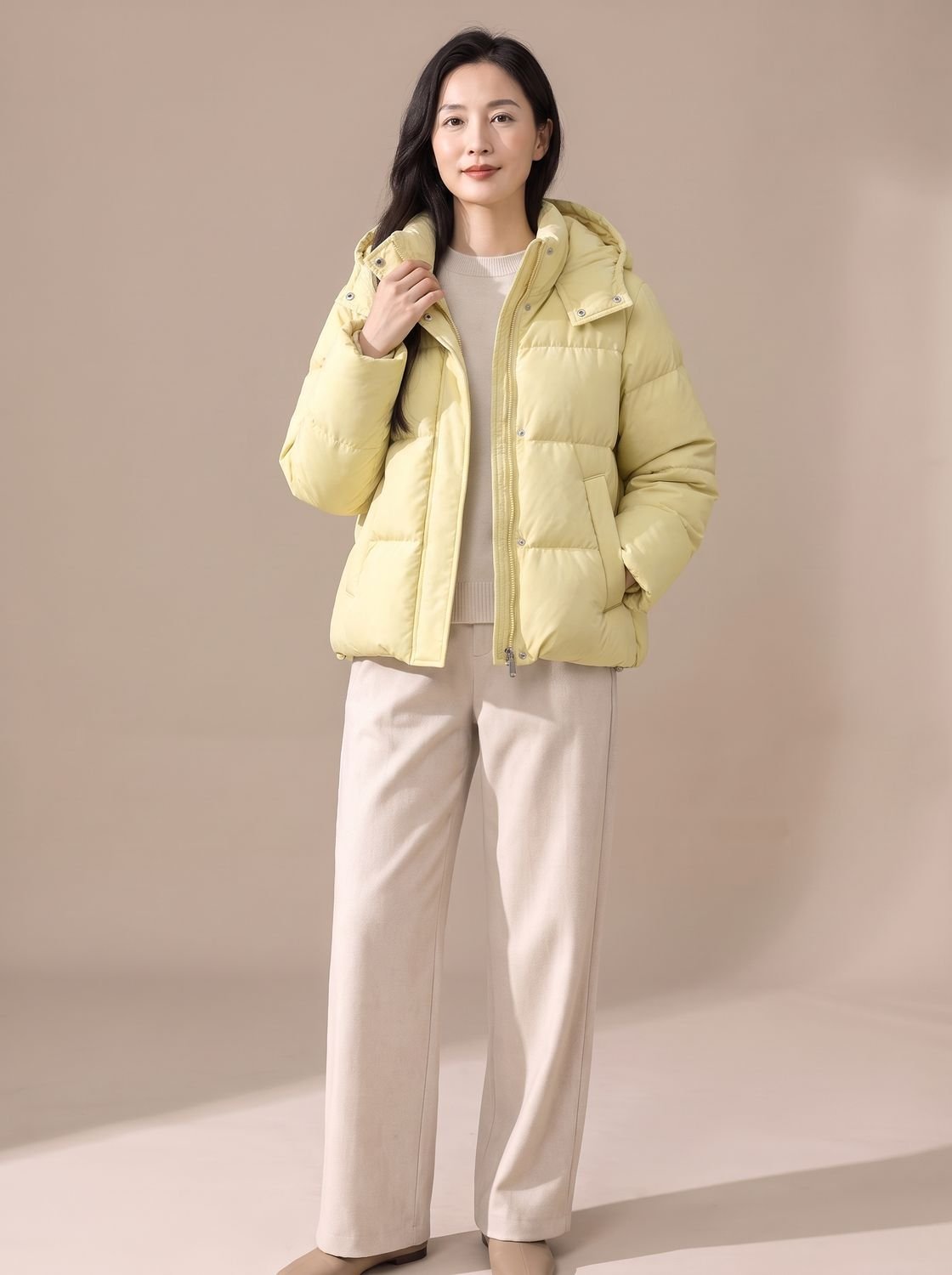 Women's Hooded Puffer Jacket | Quilted Down-Filled Waist-Length