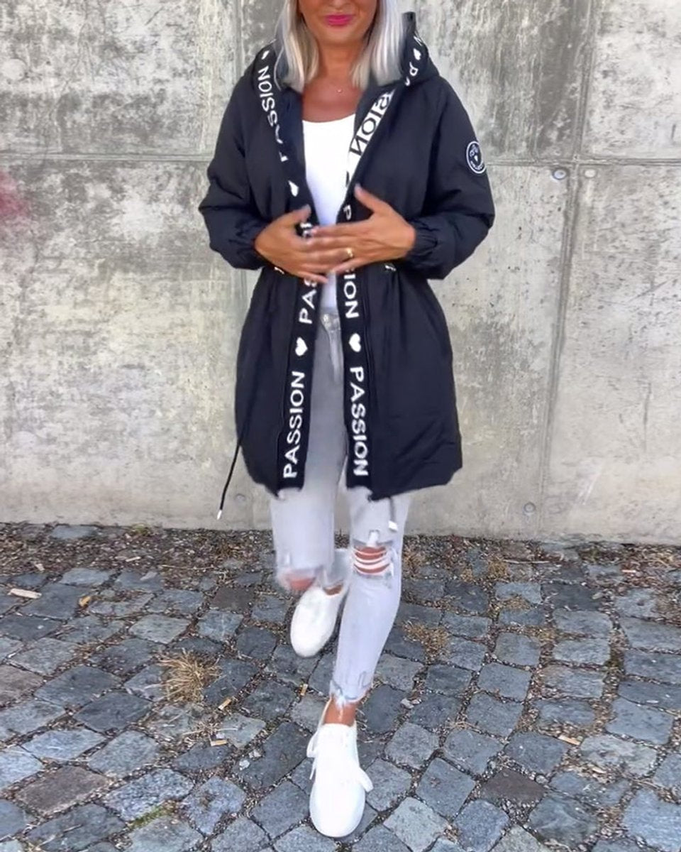 Women's Hooded Winter Coat | Mid-Length With Drawstring Waist