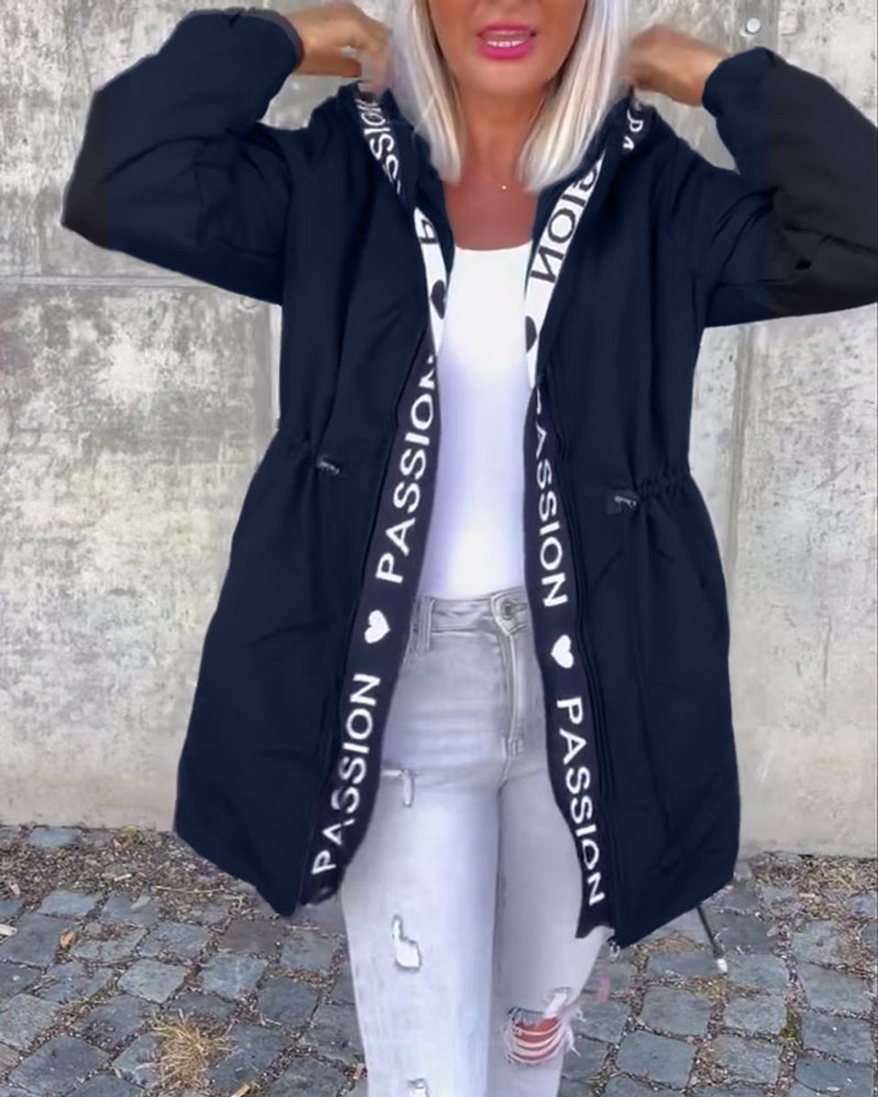Women's Hooded Winter Coat | Mid-Length With Drawstring Waist
