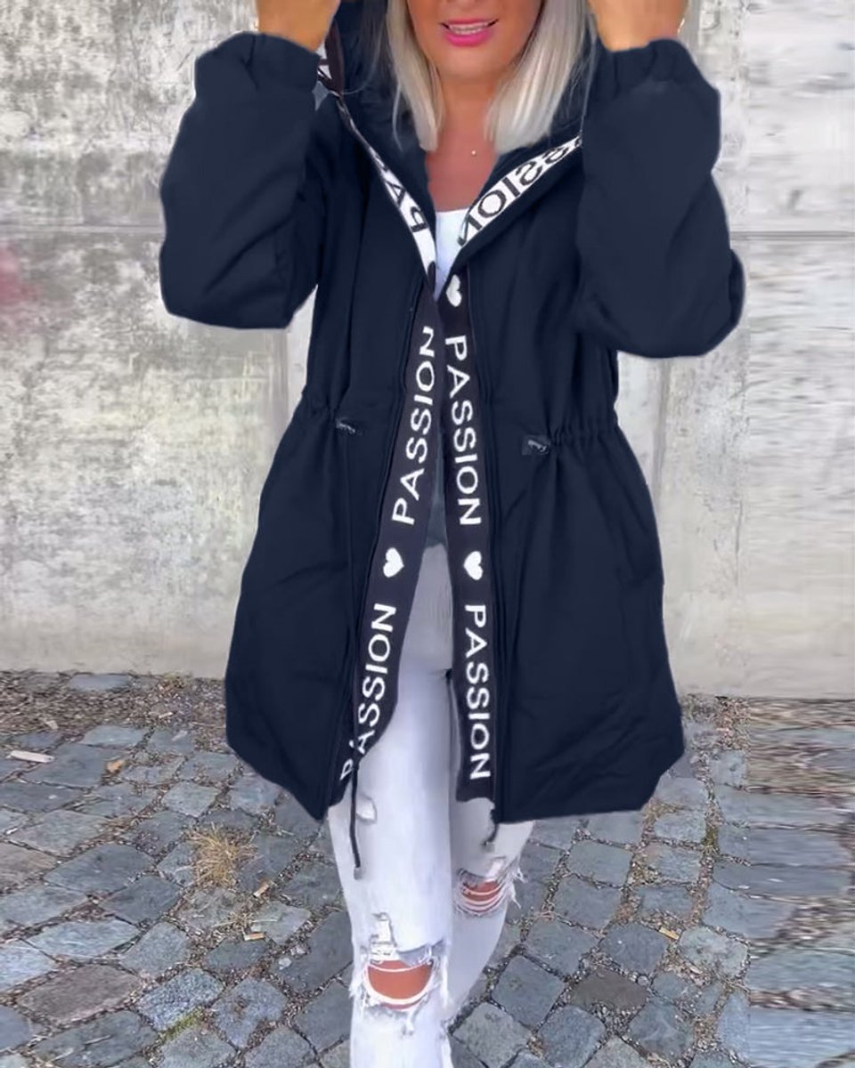 Women's Hooded Winter Coat | Mid-Length With Drawstring Waist