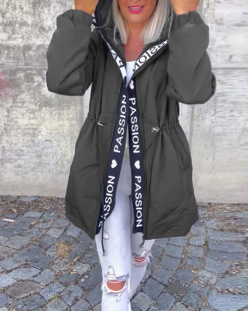 Women's Hooded Winter Coat | Mid-Length With Drawstring Waist