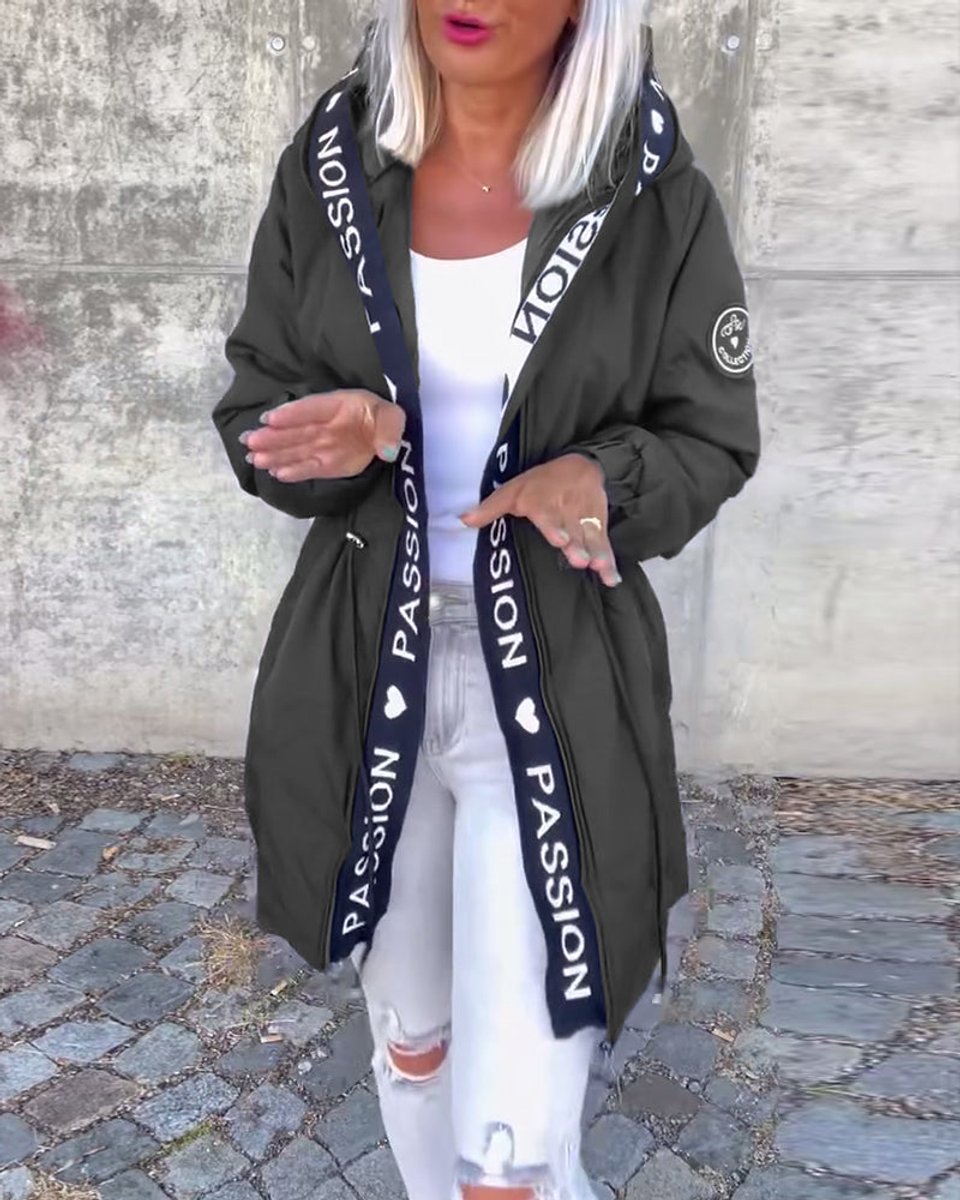 Women's Hooded Winter Coat | Mid-Length With Drawstring Waist