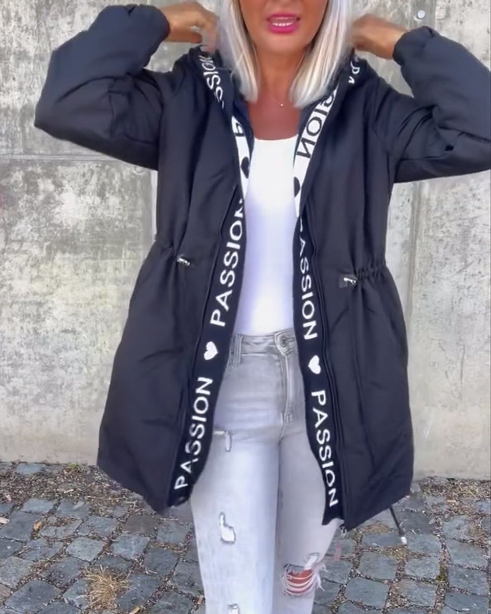 Women's Hooded Winter Coat | Mid-Length With Drawstring Waist