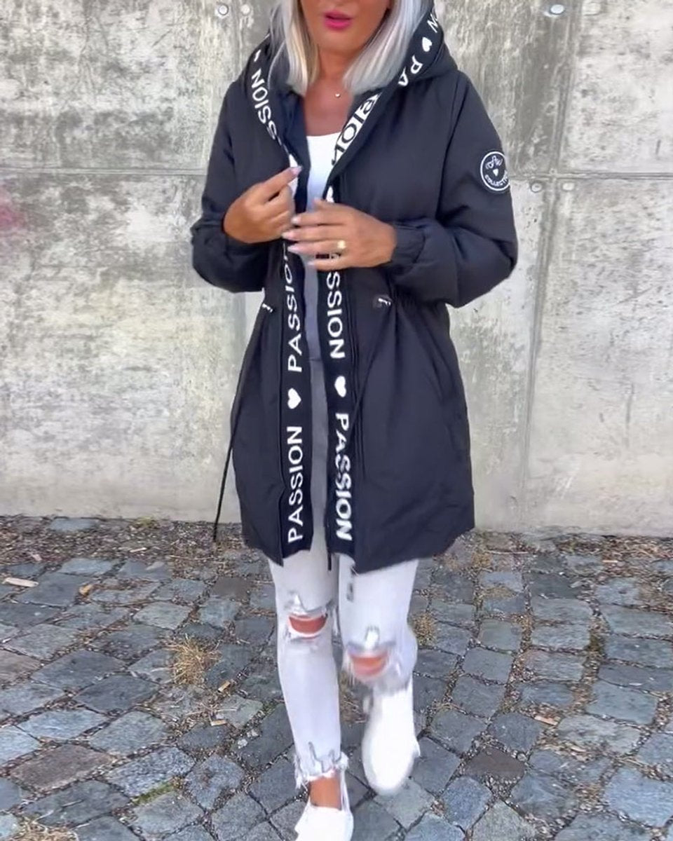 Women's Hooded Winter Coat | Mid-Length With Drawstring Waist