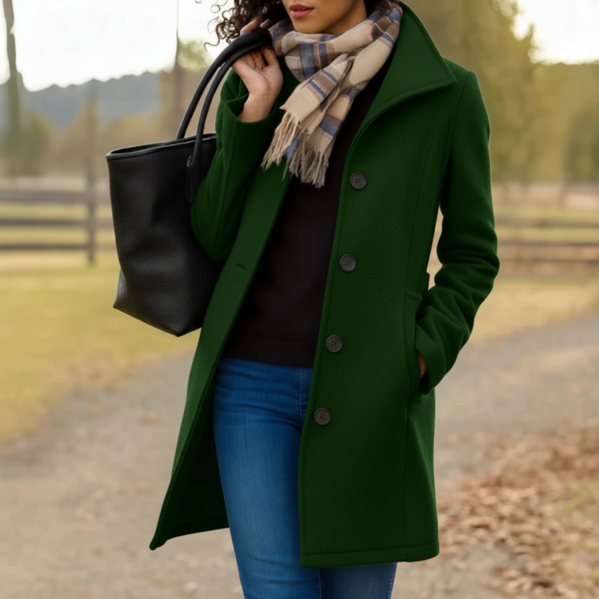 Women's Winter Coat | Mid-Length With Structured Collar