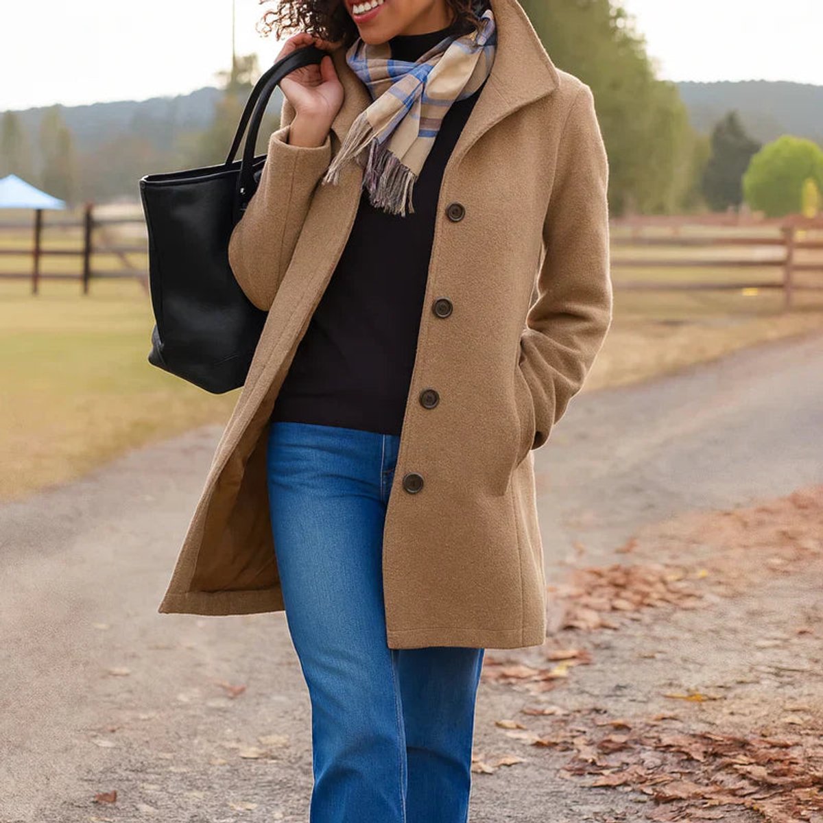 Women's Winter Coat | Mid-Length With Structured Collar