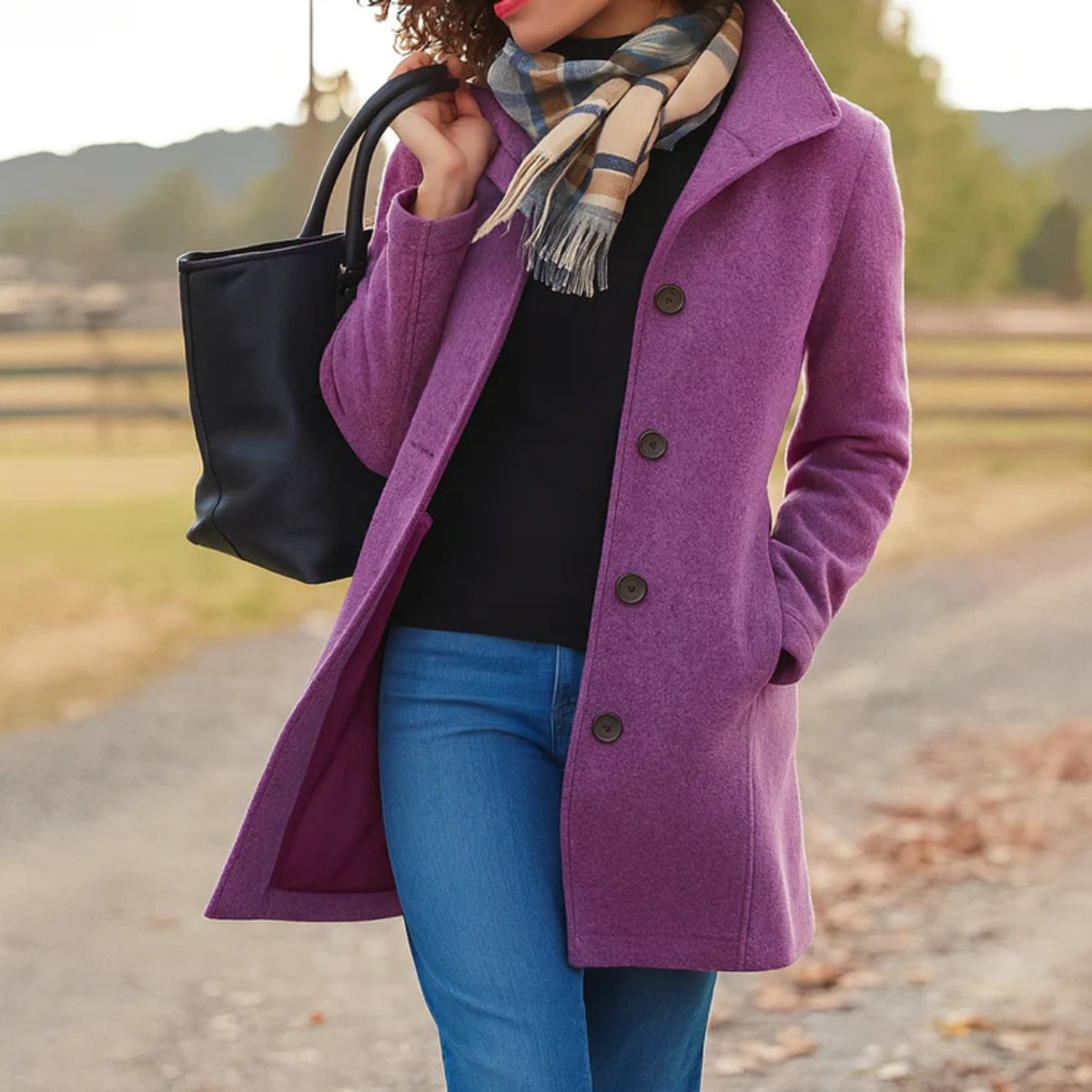 Women's Winter Coat | Mid-Length With Structured Collar