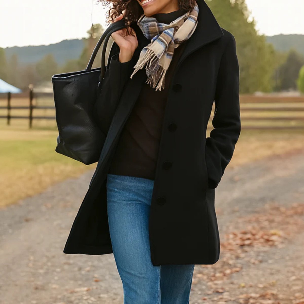 Women's Winter Coat | Mid-Length With Structured Collar