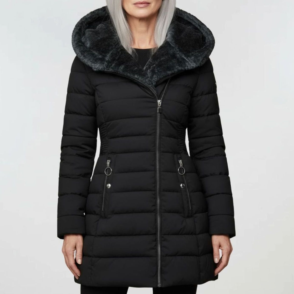 Women's Long Waterproof Puffer Jacket | Hooded Tailored Fit