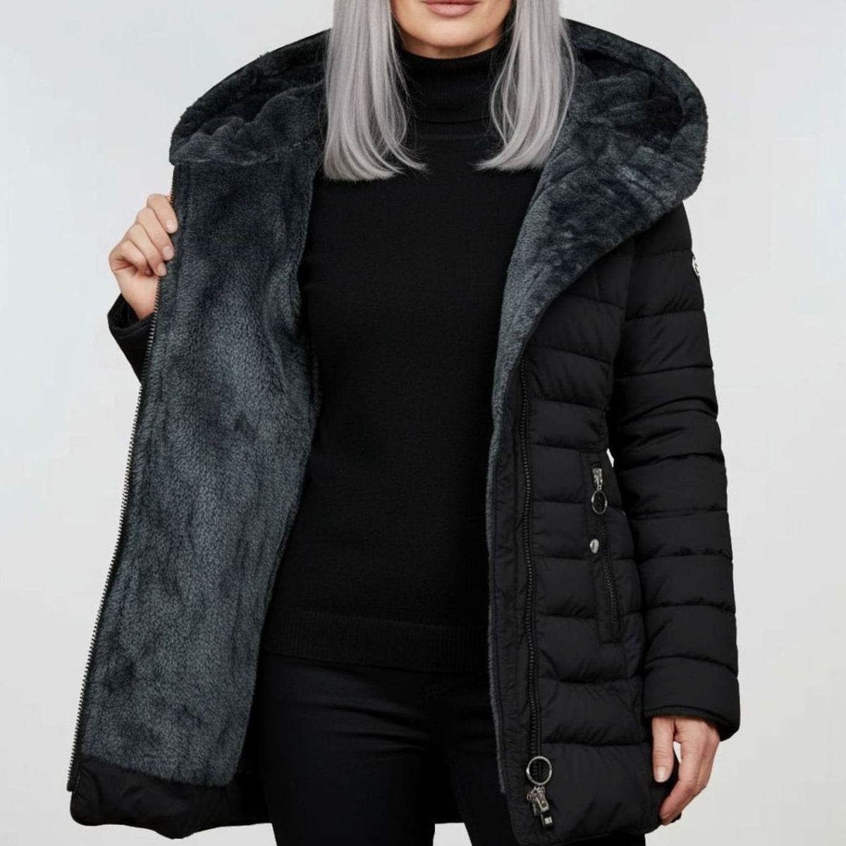 Women's Long Waterproof Puffer Jacket | Hooded Tailored Fit