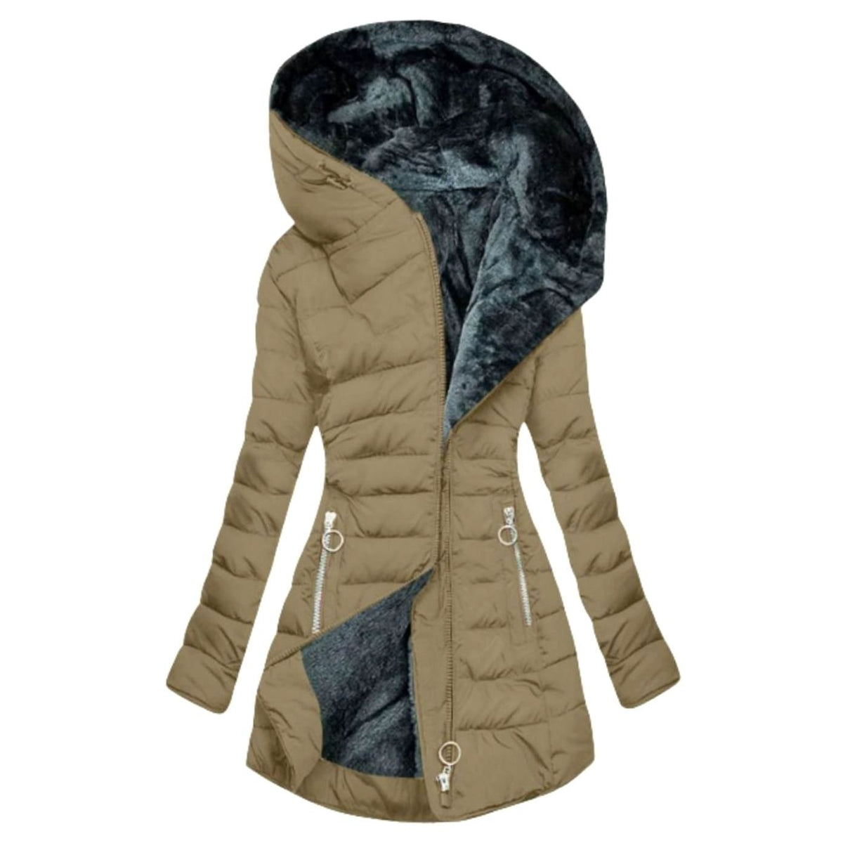 Women's Long Waterproof Puffer Jacket | Hooded Tailored Fit
