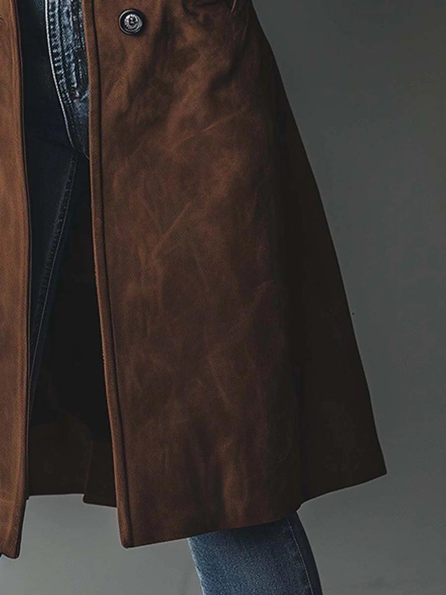 Women's Long Trench Coat | Double-Breasted Longline Tailored