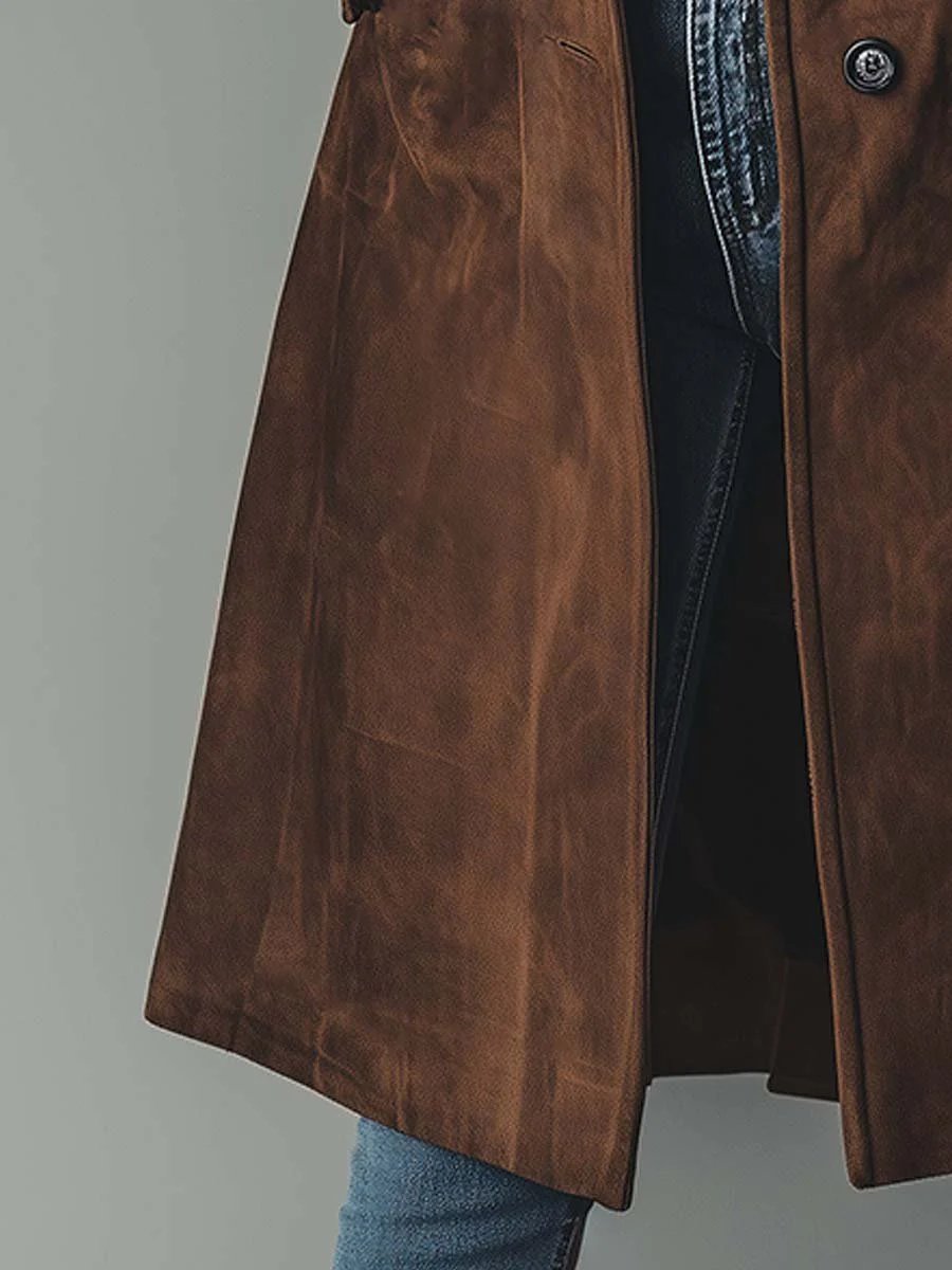 Women's Long Trench Coat | Double-Breasted Longline Tailored