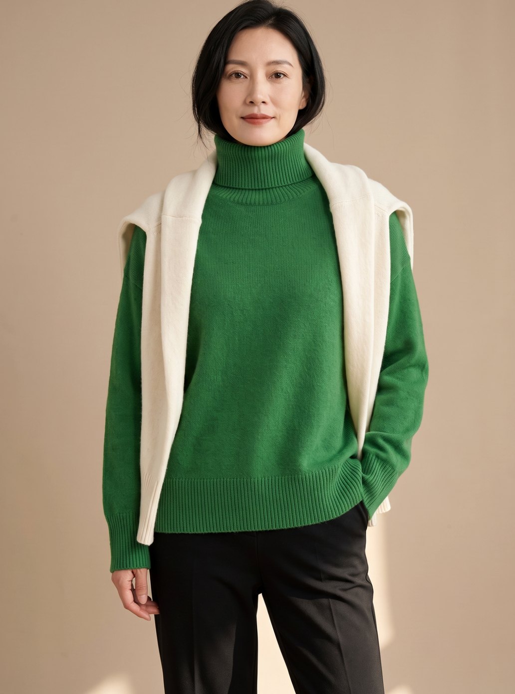 Women's Oversized Roll Neck Knit Jumper | Long Sleeve Turtleneck