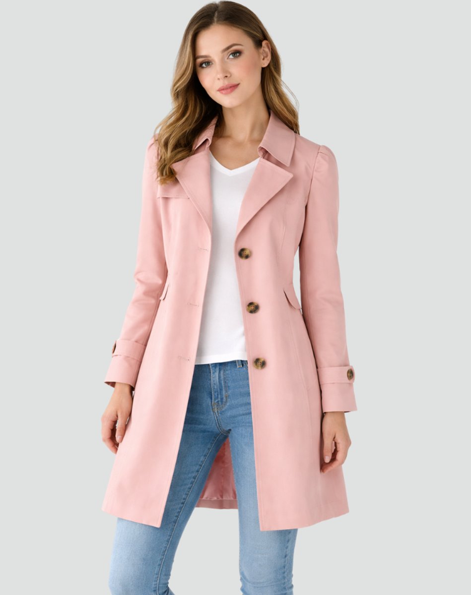 Women's Trench Coat | Mid-Length Tailored With Lapel Collar