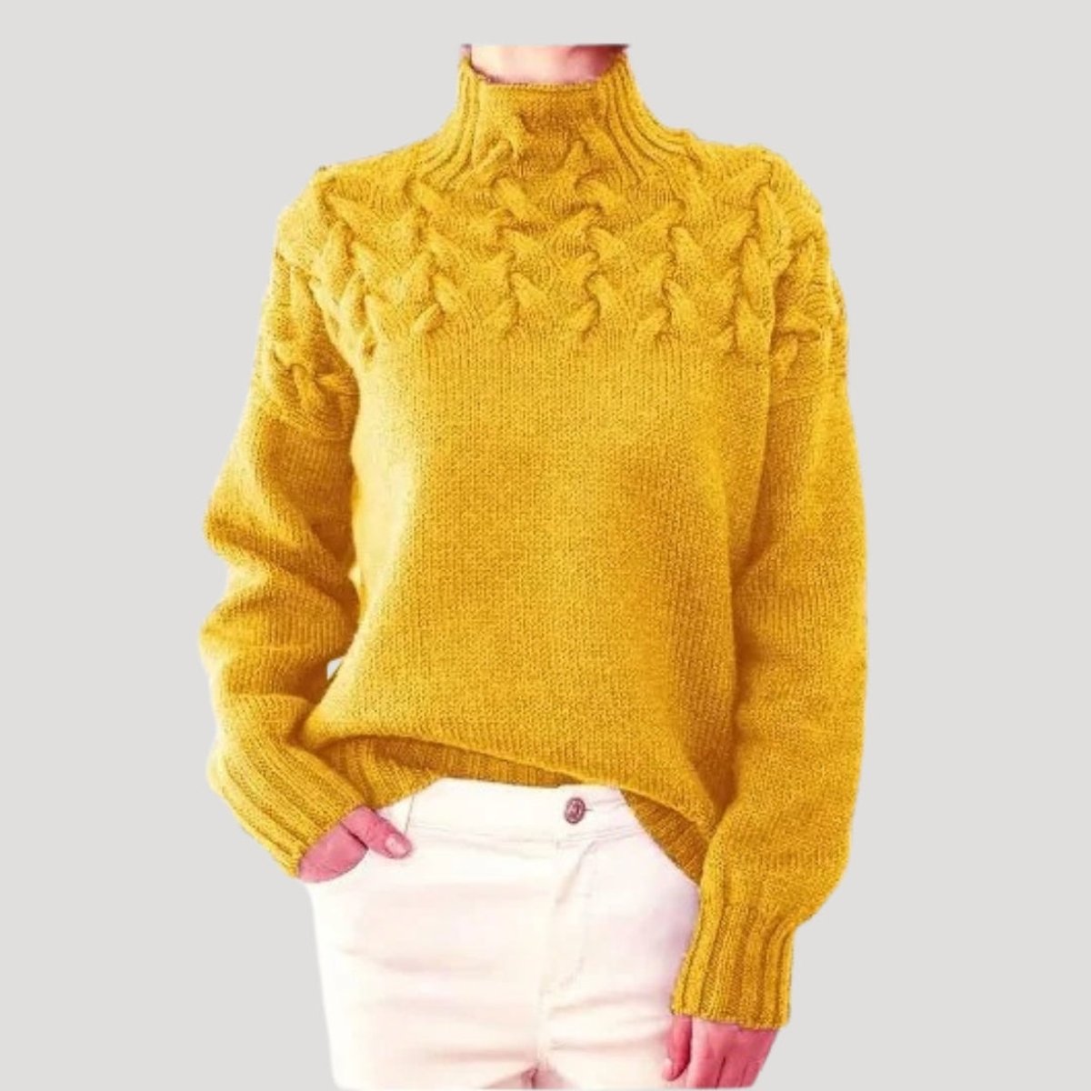 Women's Cable Knit Roll Neck Jumper | Relaxed Fit