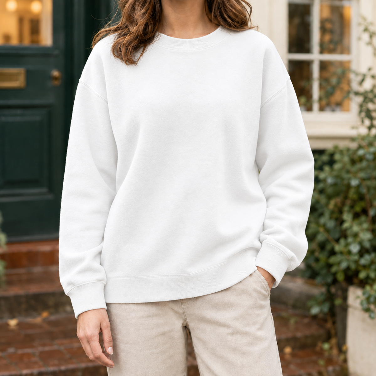 Women's Crew Neck Knit Jumper | Ribbed Relaxed Fit | Diana