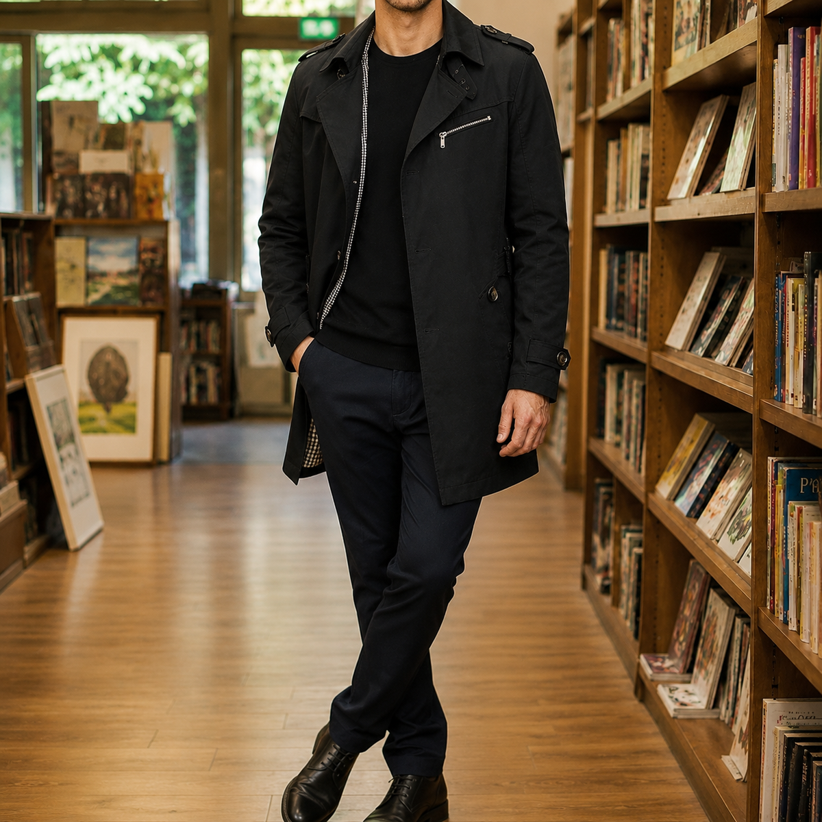 Men's Trench Coat | Button-Front Notched Lapel | Thaddeus