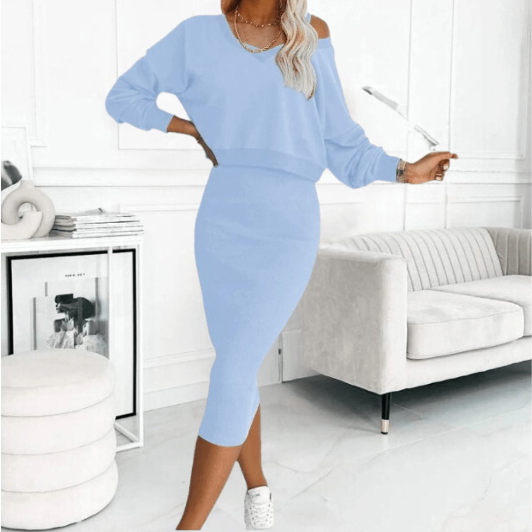Women's Jumper And Midi Dress Set | Knit Two-Piece
