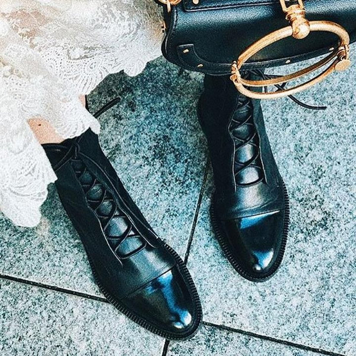 Women's Vintage Lace-Up Ankle Boots | PU With Rubber Sole